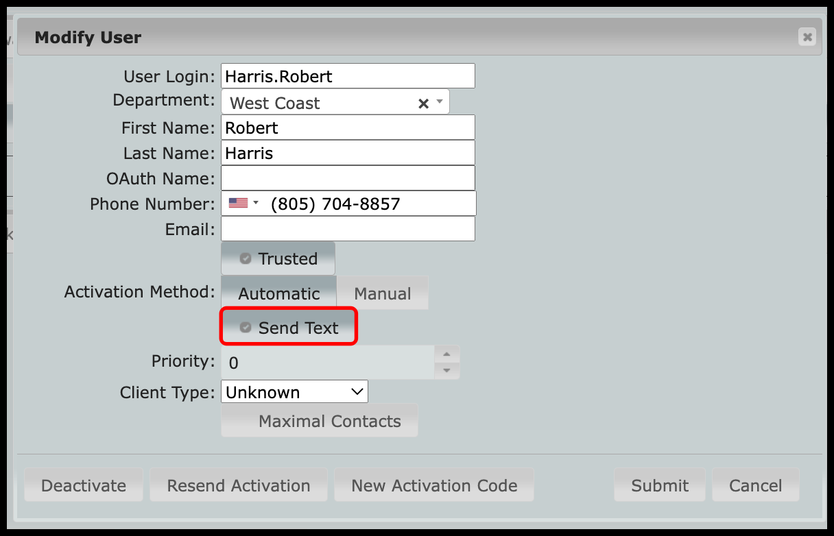 Resend an Activation Code – ESChat
